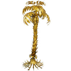 Gilt Metal Palm Tree Floor Lamp by Hans Kogl, Germany, Maison Jansen Style