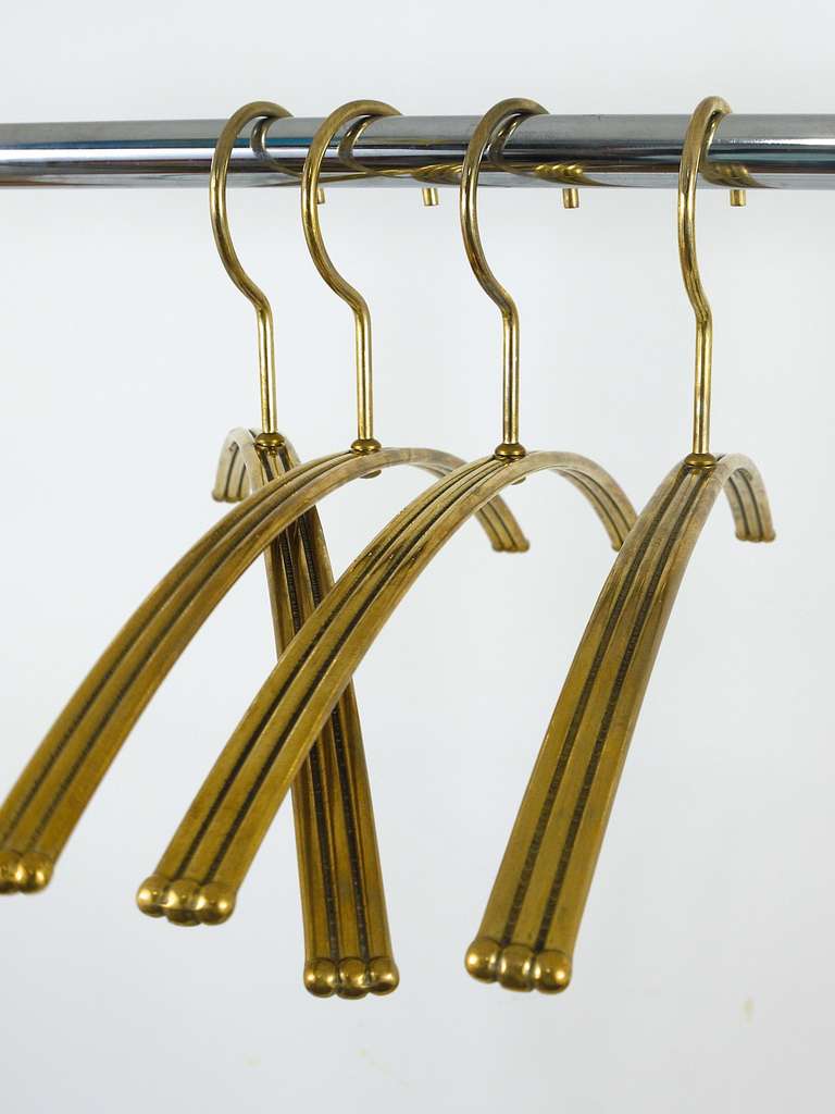 Set of Four Italian Hollywood Regency Brass Hangers 2