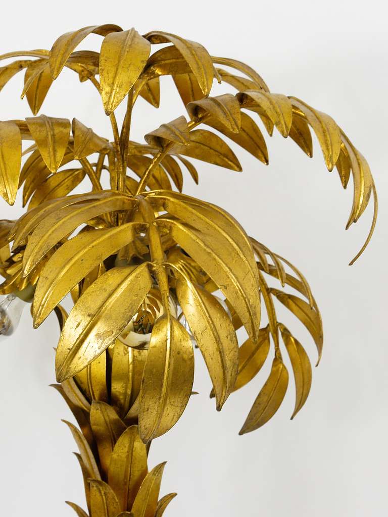 Gilt Metal Palm Tree Floor Lamp by Hans Kogl, Germany, Maison Jansen Style 1