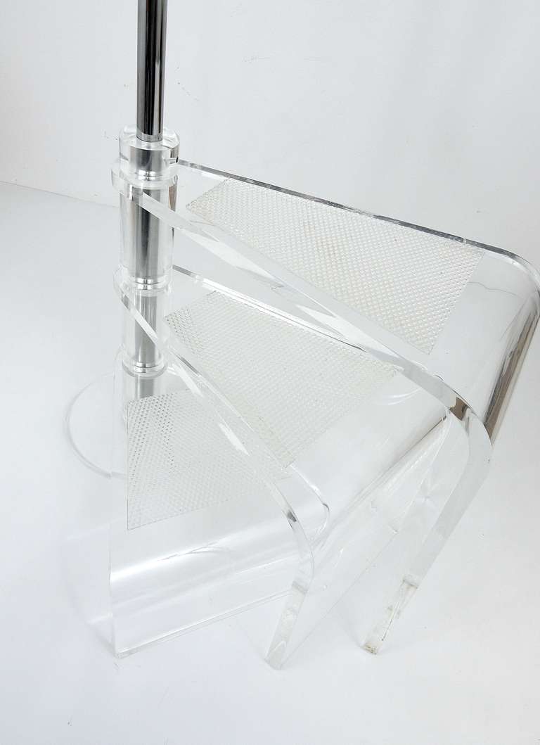 Italian Hollywood Regency Lucite Library Plexi Stairs, Italy, 1970s