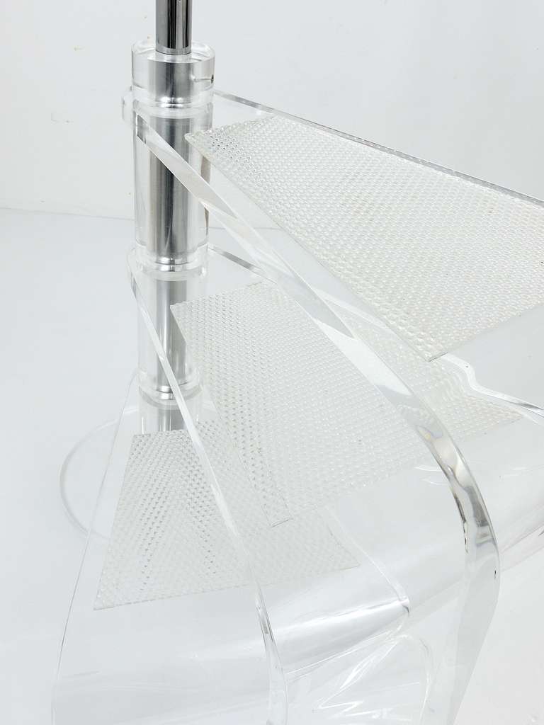 20th Century Hollywood Regency Lucite Library Plexi Stairs, Italy, 1970s