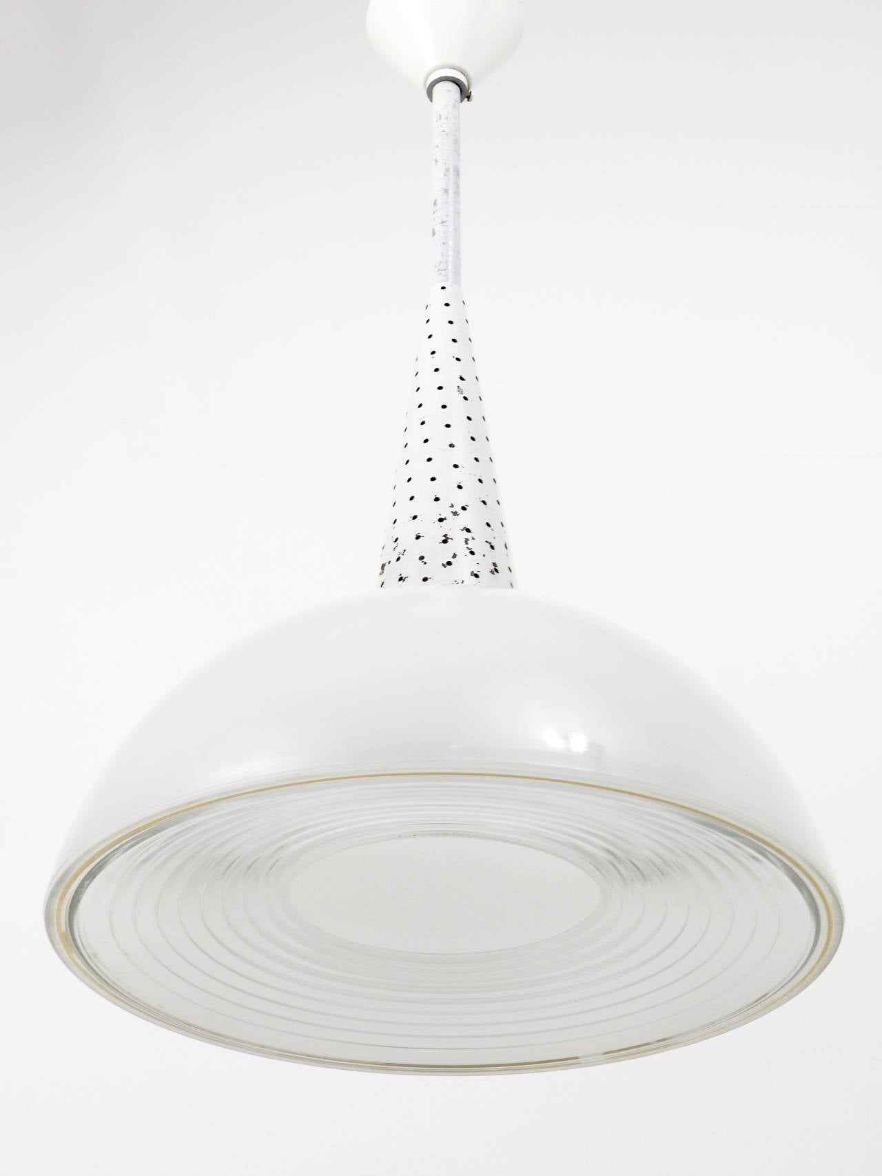 20th Century Mathieu Matégot Perforated Midcentury Pendant Lamp, Holophane, France, 1950s For Sale