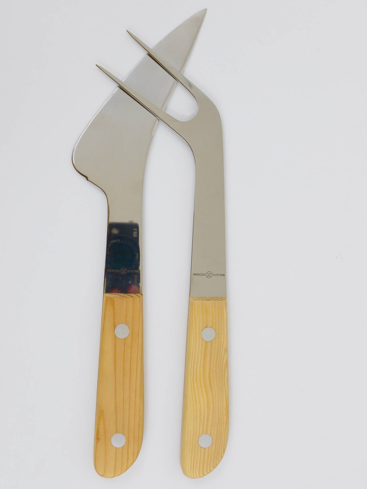 Schnitzerei-Set 5009 aus der Mitte des Jahrhunderts, Messer und Gabel von Amboss Österreich, 1960er Jahre (Moderne der Mitte des Jahrhunderts) im Angebot