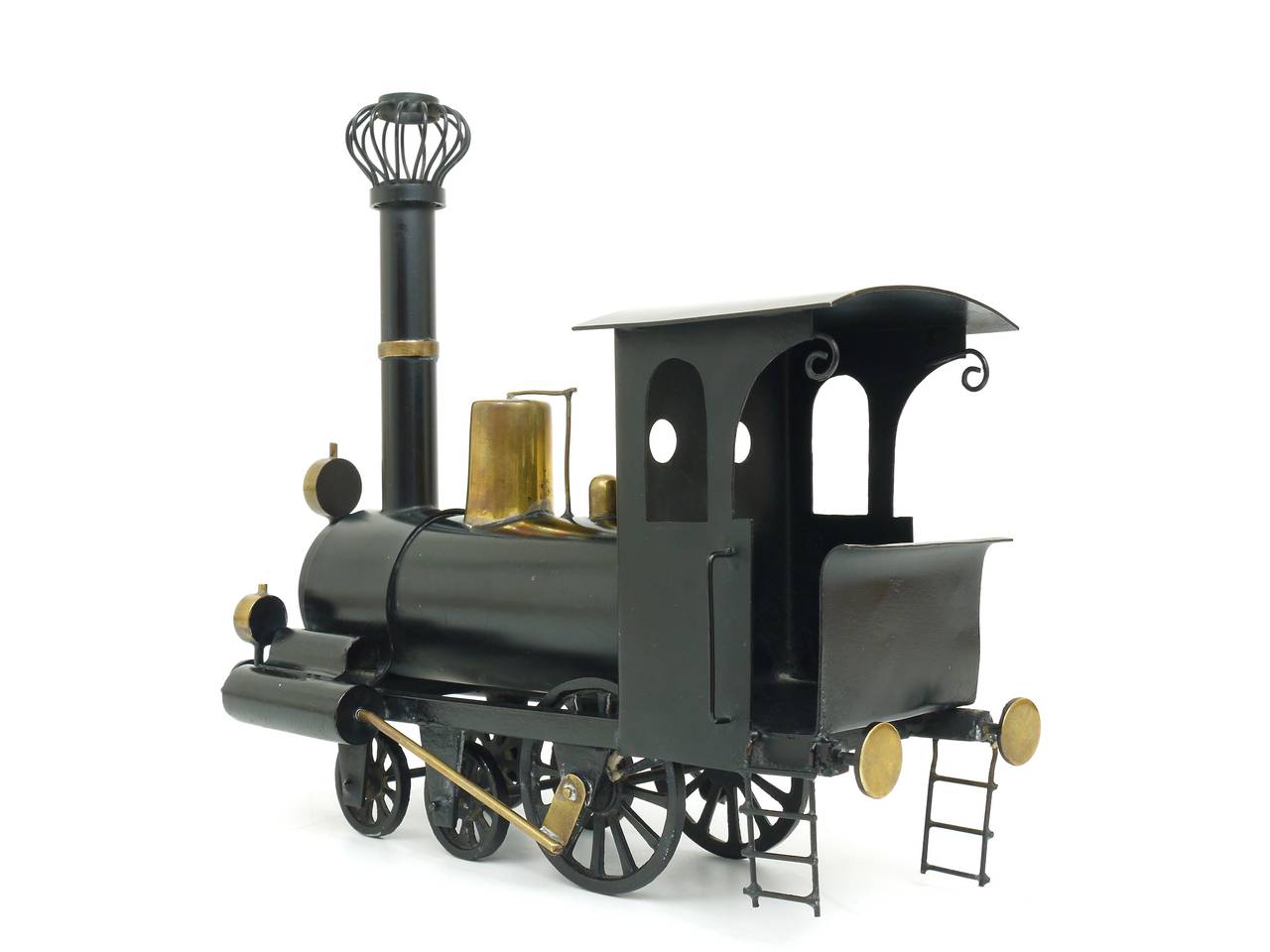 Rare WHW Hagenauer Brass Locomotive Steam Engine, Austria, 1920s