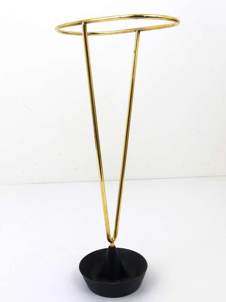 Brass Carl Aubock Modernist Umbrella Stand from the 1950s