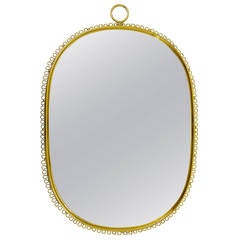 Beautiful Josef Frank Brass Loop Mirror, Austria, 1950s 10