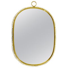 Beautiful Josef Frank Brass Loop Mirror, Austria, 1950s