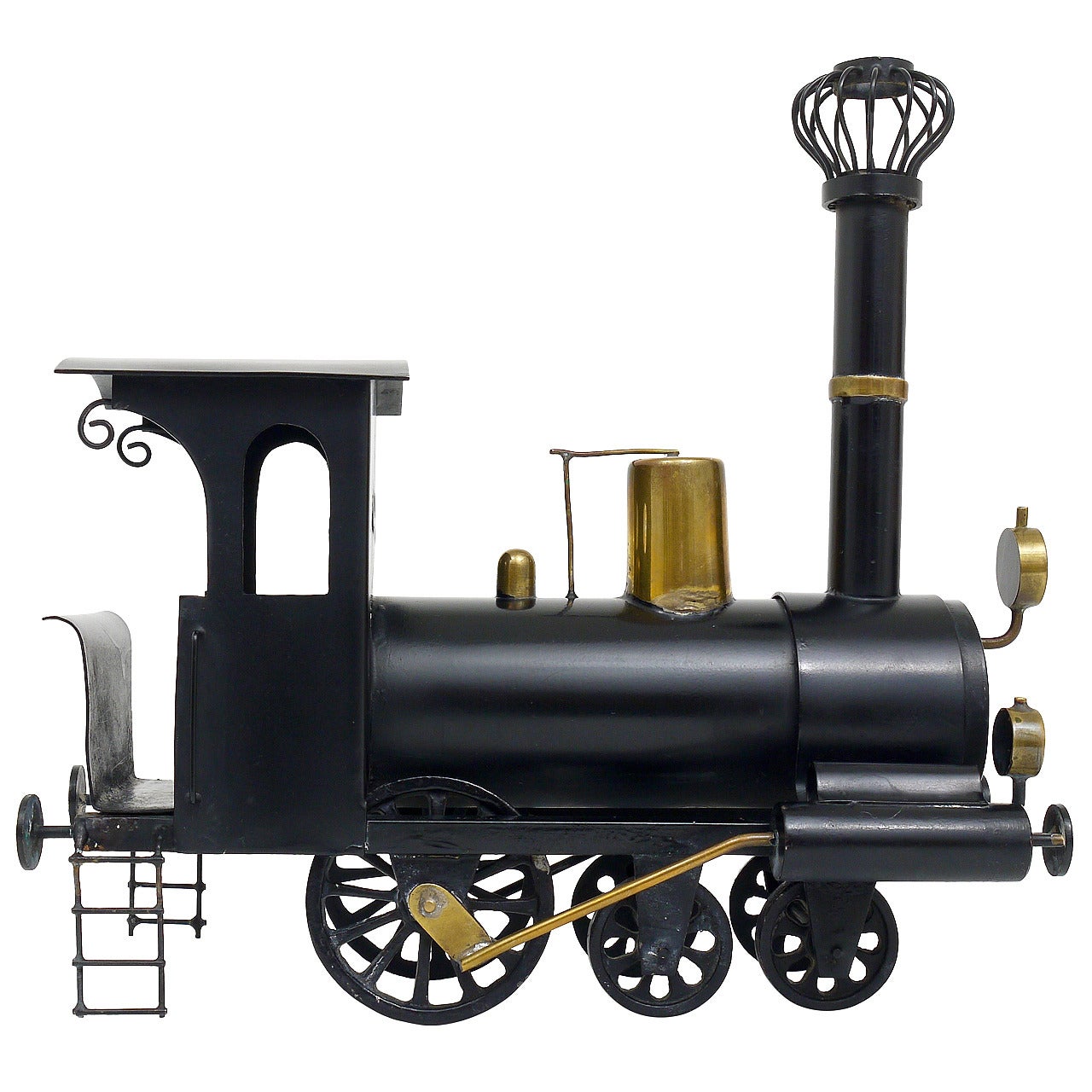 Rare WHW Hagenauer Brass Locomotive Steam Engine, Austria, 1920s