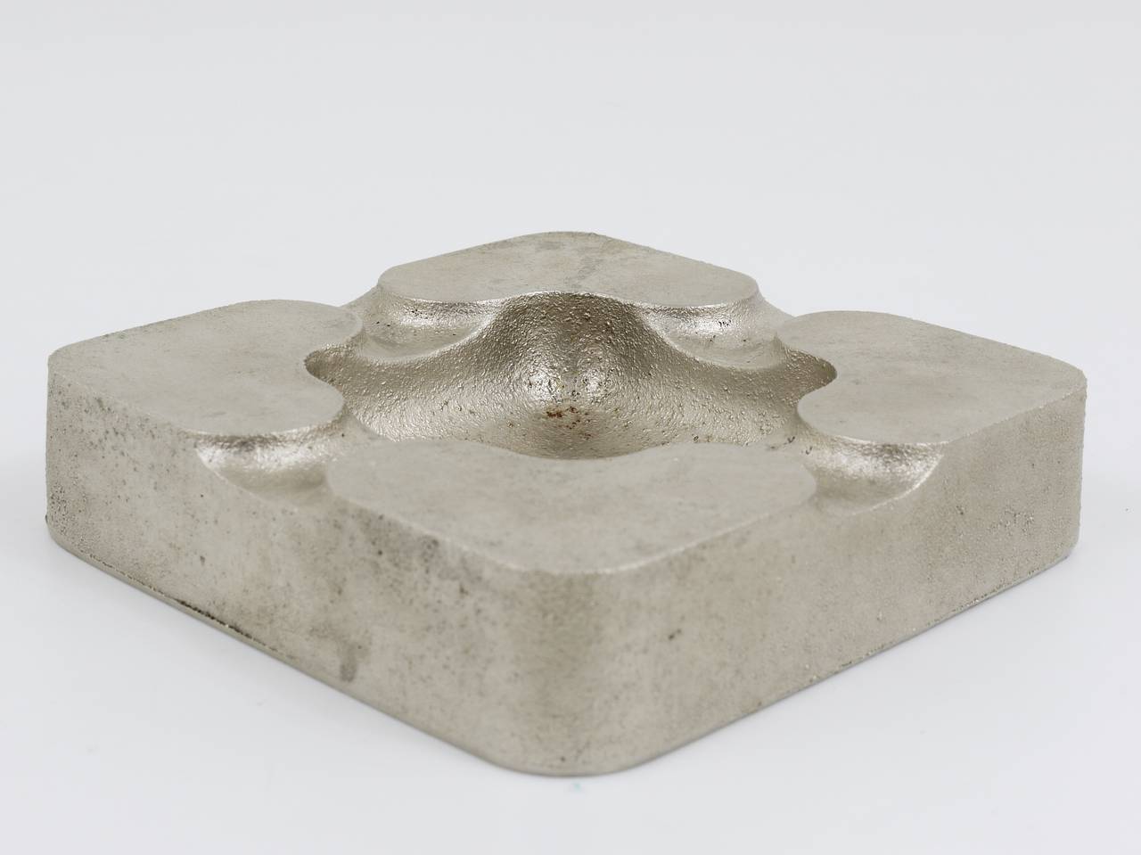 20th Century Carl Auböck Nickel-Plated and Cast Iron Ashtray, Austria, 1960s