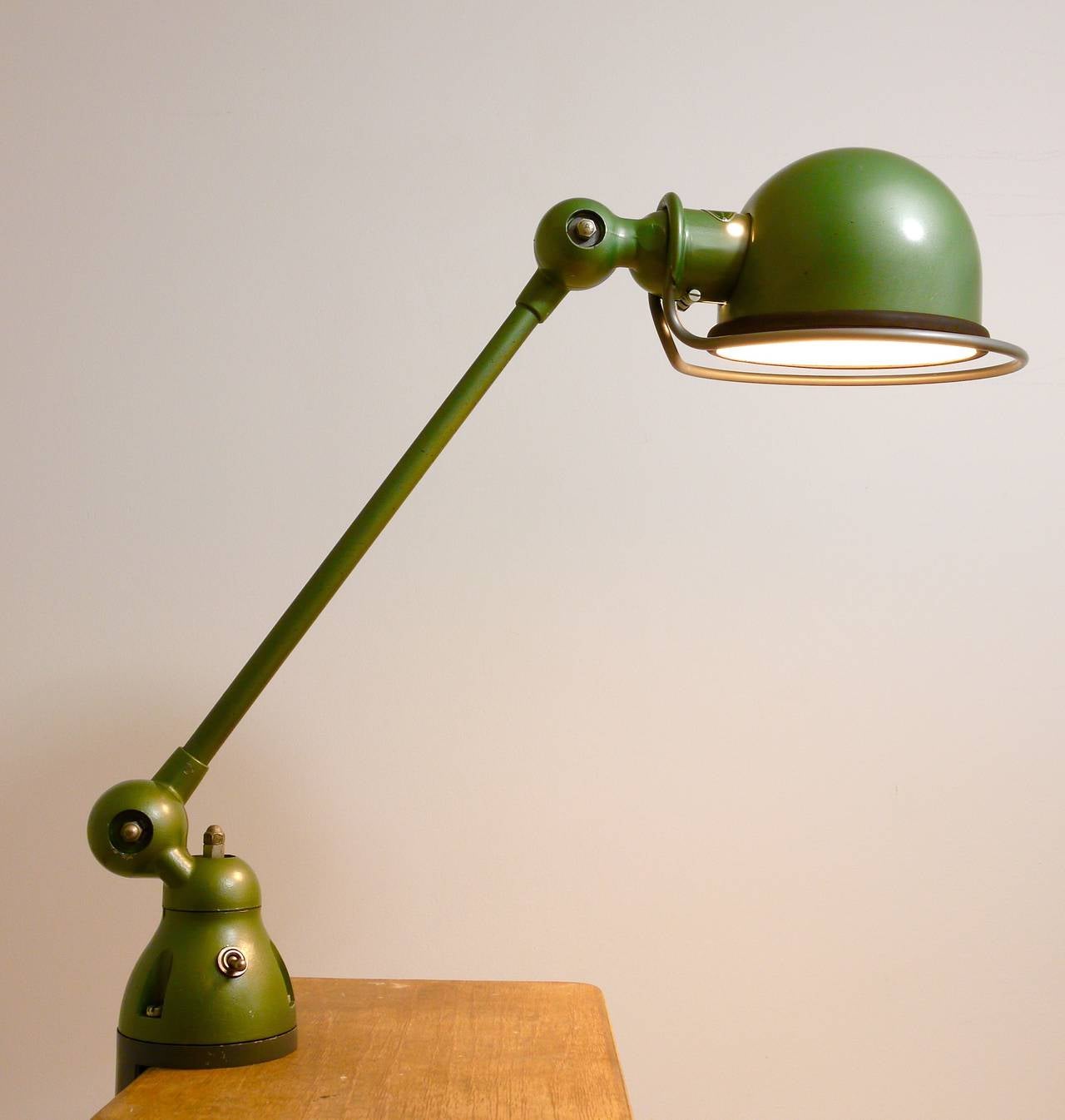 Metal Two Matching Jean Louis Domecq for Jielde Lyon Industrial Clamp Lamps, 1950s For Sale