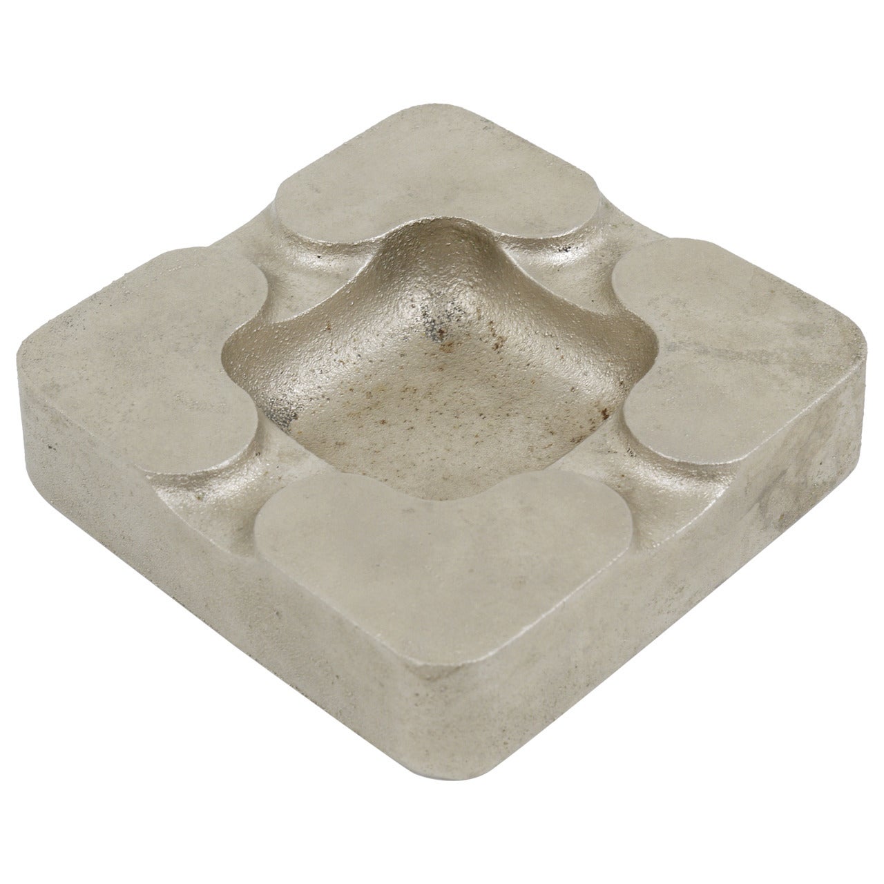 Carl Auböck Nickel-Plated and Cast Iron Ashtray, Austria, 1960s