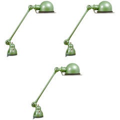 Three Matching Jean Louis Domecq for Jielde Lyon Industrial Clamp Lamps, 1950s 2