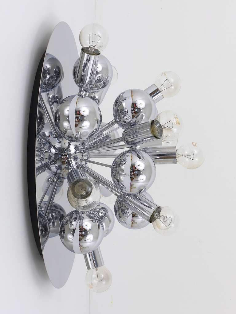 Mid Century Chrome Sputnik Flush Mount Chandelier Or Sconce 1970s A Very Beautiful Flush Mounted Sputnik Chandelier Also To Use As Sconce