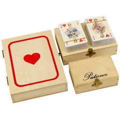 Vintage Lovely Set of Three Carl Auböck Wooden Card Games Boxes, Austria 1970s