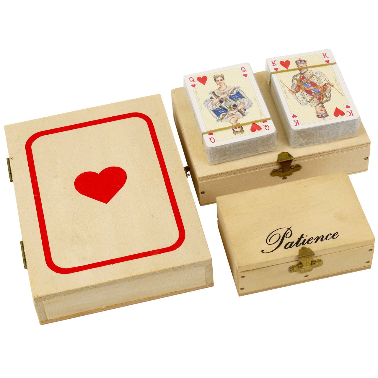 Lovely Set of Three Carl Auböck Wooden Card Games Boxes, Austria 1970s