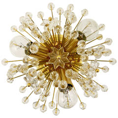 Gold-Plated Emil Stejnar Snowball Sputnik Sconce or Flush Mount, Austria, 1970s 7