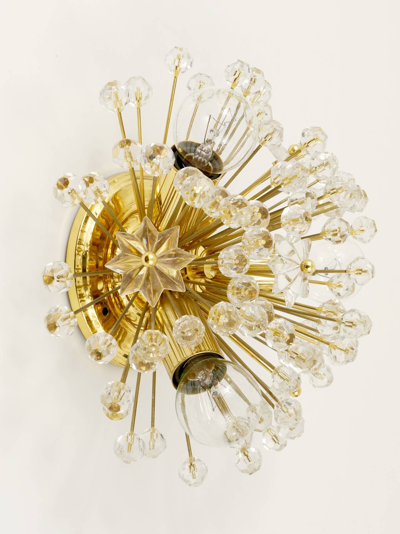 Austrian Gold-Plated Emil Stejnar Snowball Sputnik Sconce or Flush Mount, Austria, 1970s
