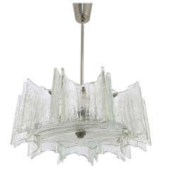 Mid-Century Kalmar Star Frosted Glass Chandelier, Austria, 1960s 12