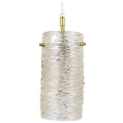 A Mid-Century Kalmar Glass Tube Brass Pendant Lamp, Austria, 1950s 2