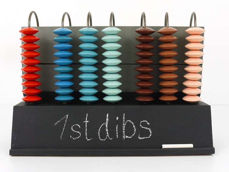 Mid-Century Modern Colorful Educational Abacus Counting Frame, France, 1960s