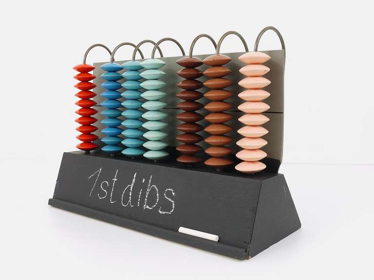 French Colorful Educational Abacus Counting Frame, France, 1960s