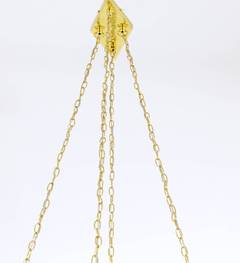 Rupert Nikoll Large Midcentury Brass Chandelier, Austria, 1950s