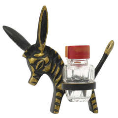 Vintage Walter Bosse Zebra Donkey Salt & Pepper Shaker Set, Baller Austria, 1950s