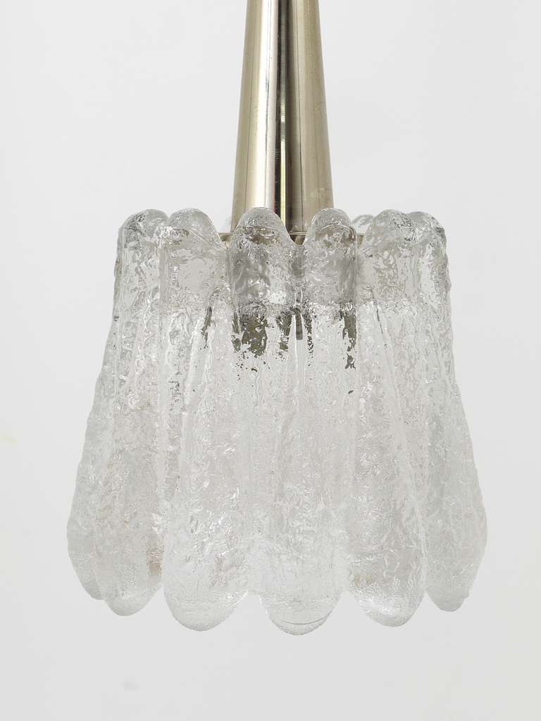 Mid-20th Century Carl Fagerlund Set of Three Glass Pendant Lights by Orrefors, Sweden, 1960s For Sale