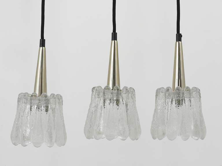 Cord Carl Fagerlund Set of Three Glass Pendant Lights by Orrefors, Sweden, 1960s For Sale