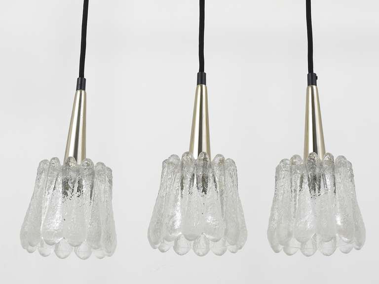 Carl Fagerlund Set of Three Glass Pendant Lights by Orrefors, Sweden, 1960s For Sale 2