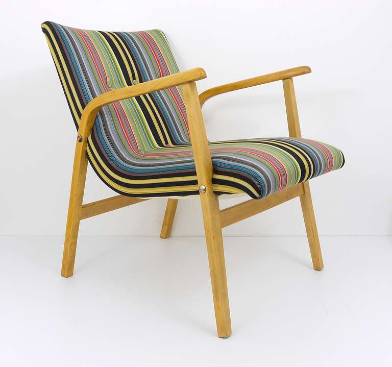 Mid-Century Modern 1950s Roland Rainer Cafe Ritter Chair with Paul Smith Upholstery, Four Available