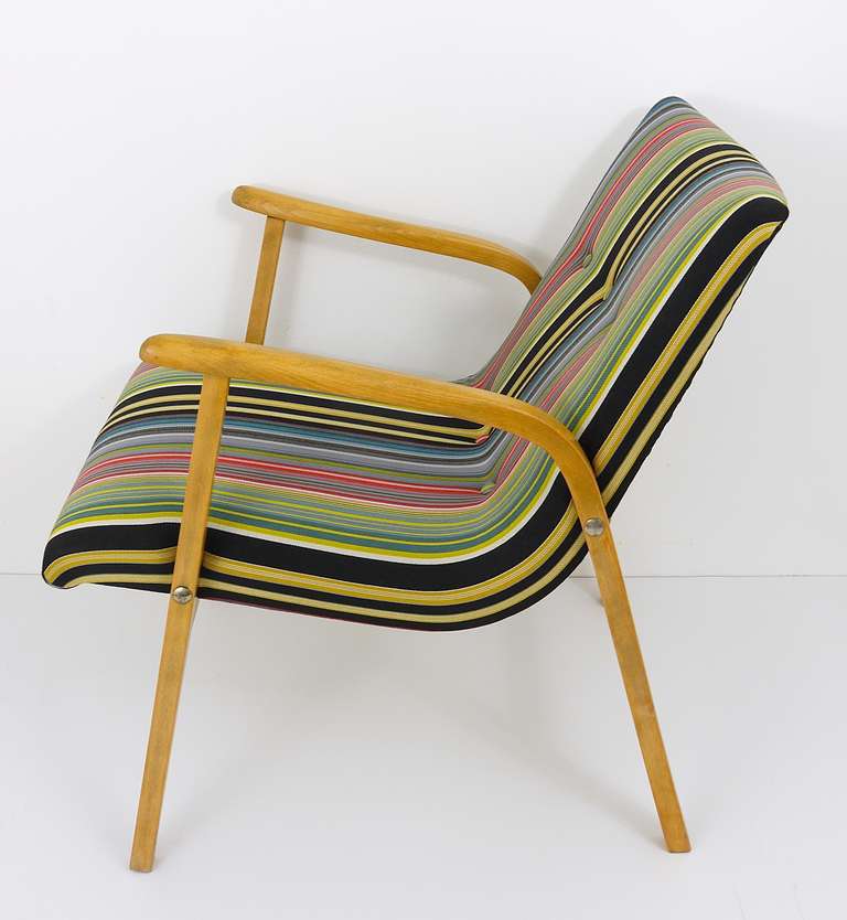 Austrian 1950s Roland Rainer Cafe Ritter Chair with Paul Smith Upholstery, Four Available