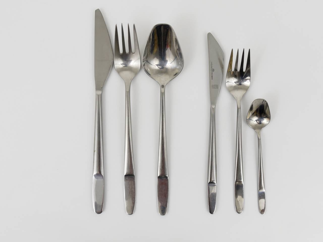 Mid-Century Modern Amboss Austria 2070 Flatware Cutlery for Six Persons, by Helmut Alder, 1960s