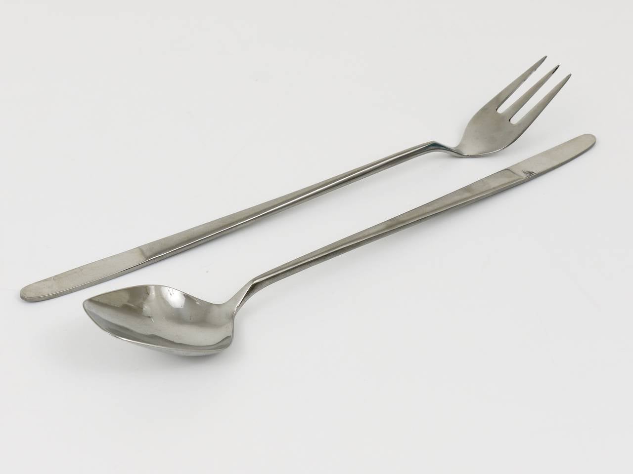 Stainless Steel Amboss Austria 2070 Flatware Cutlery for Six Persons, by Helmut Alder, 1960s