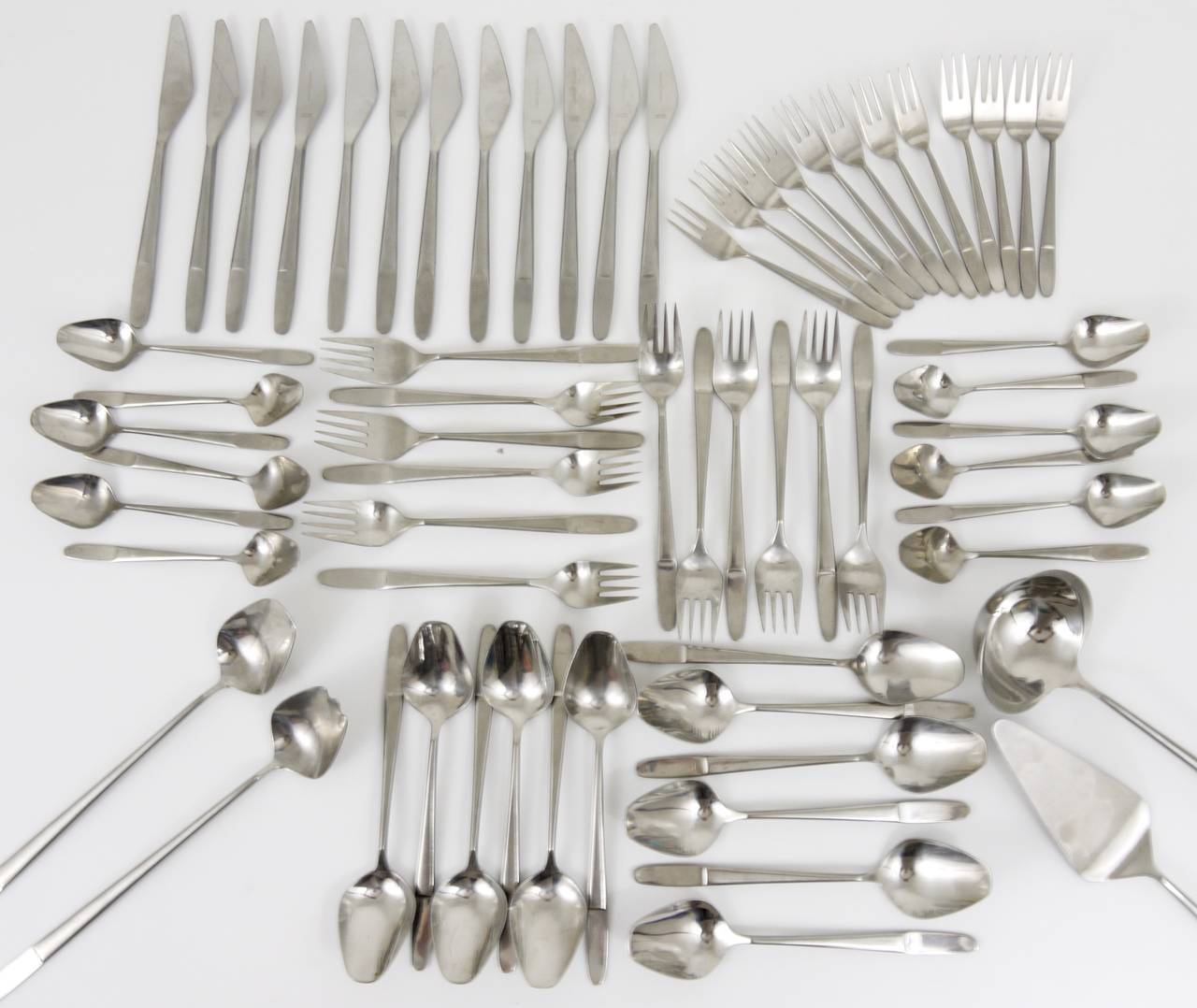 Amboss Austria 2070 Flatware Cutlery for 12 Persons by Helmut Alder, 1960s In Excellent Condition In Vienna, AT