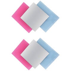 Pair of Colorful Crystal Glass Wall Mirrors, Ettore Sottsass Style, Italy, 1980s 12