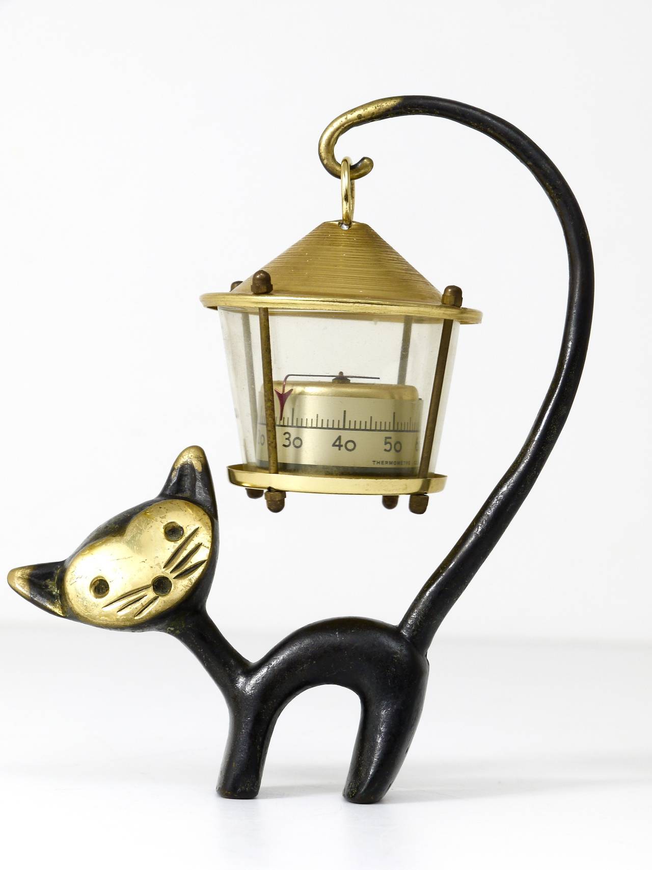 Figurine de chat Walter Bosse avec thermomètre, Herta Baller, Autriche, années 1950 Bon état - En vente à Vienna, AT