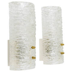 Pair of Austrian Kalmar Brass Glass Sconces Wall Lamps, 1950s 6