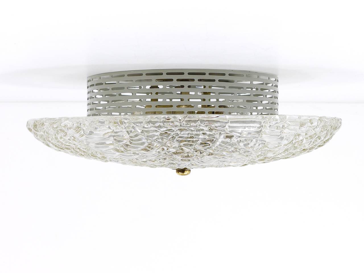 Mid-Century Modern  J.T. Kalmar Vienna Round Mid-Century Flush Mount / Ceiling Lamp, Austria, 1960s For Sale