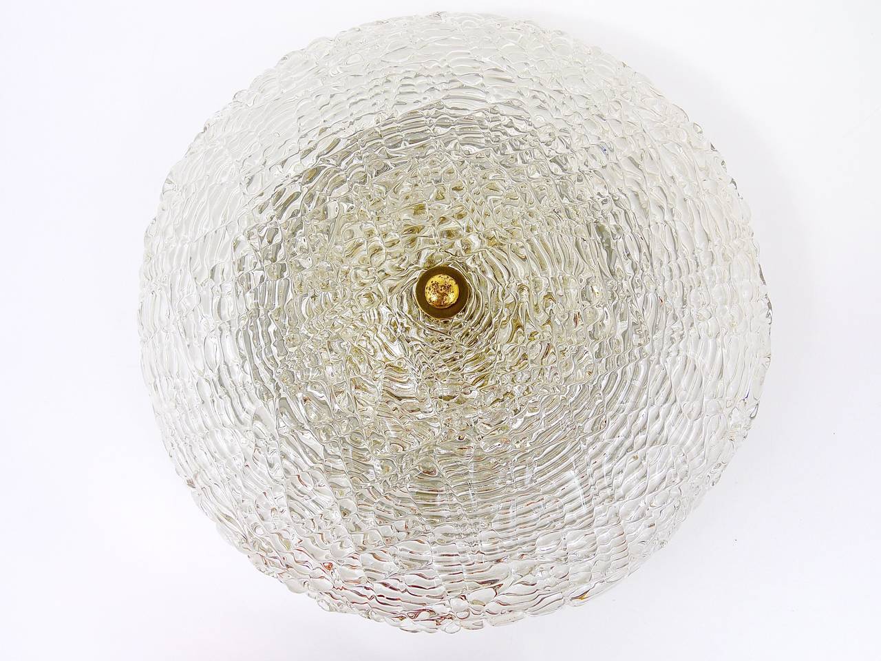  J.T. Kalmar Vienna Round Mid-Century Flush Mount / Ceiling Lamp, Austria, 1960s For Sale 1