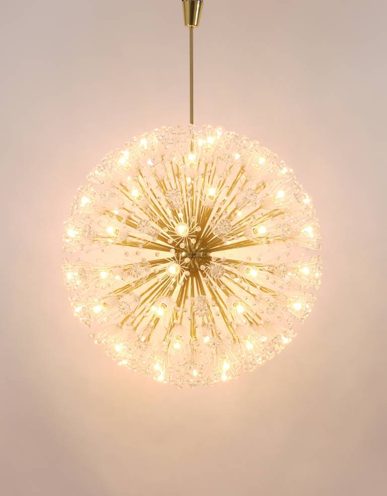 We are proud to offer this astonishing Viennese blowball chandelier with a breathtaking diameter of 36 inches. Designed by Emil Stejnar, executed by Rupert Nikoll in the 1950s. A custom-made piece, only a very few of this were produced. We acquired