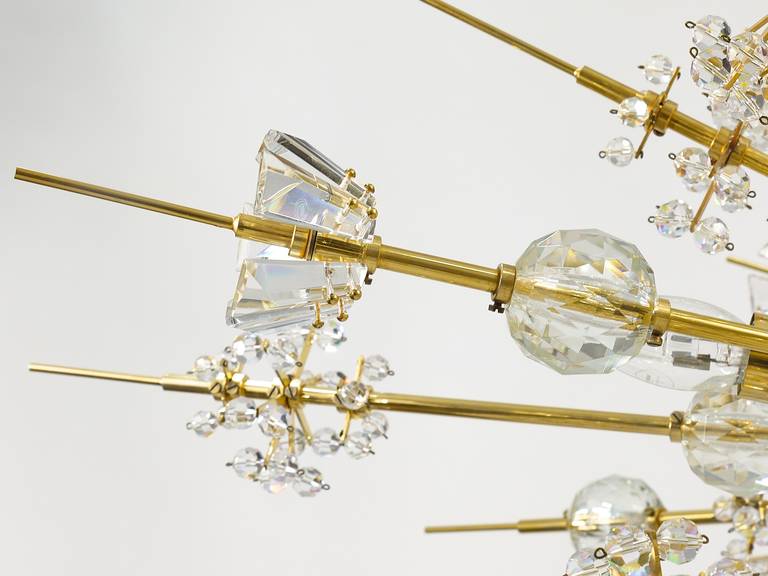 Late 20th Century Impressive Bakalowits Miraculoso Gold-Plated Sputnik Chandelier, 1970s