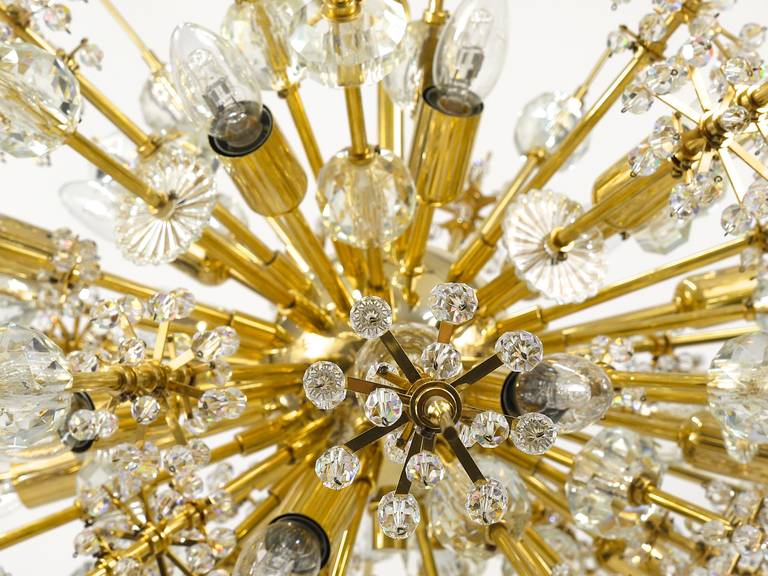 Impressive Bakalowits Miraculoso Gold-Plated Sputnik Chandelier, 1970s 1