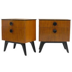 Pair of Art Deco Jindrich Halabala Bedside Tables or Night Stands