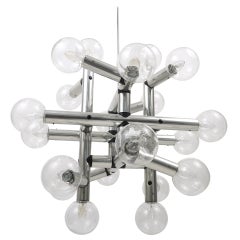 One of Four Identical J.T. Kalmar Atomic Ceiling Lamps Chandeliers, 1960s