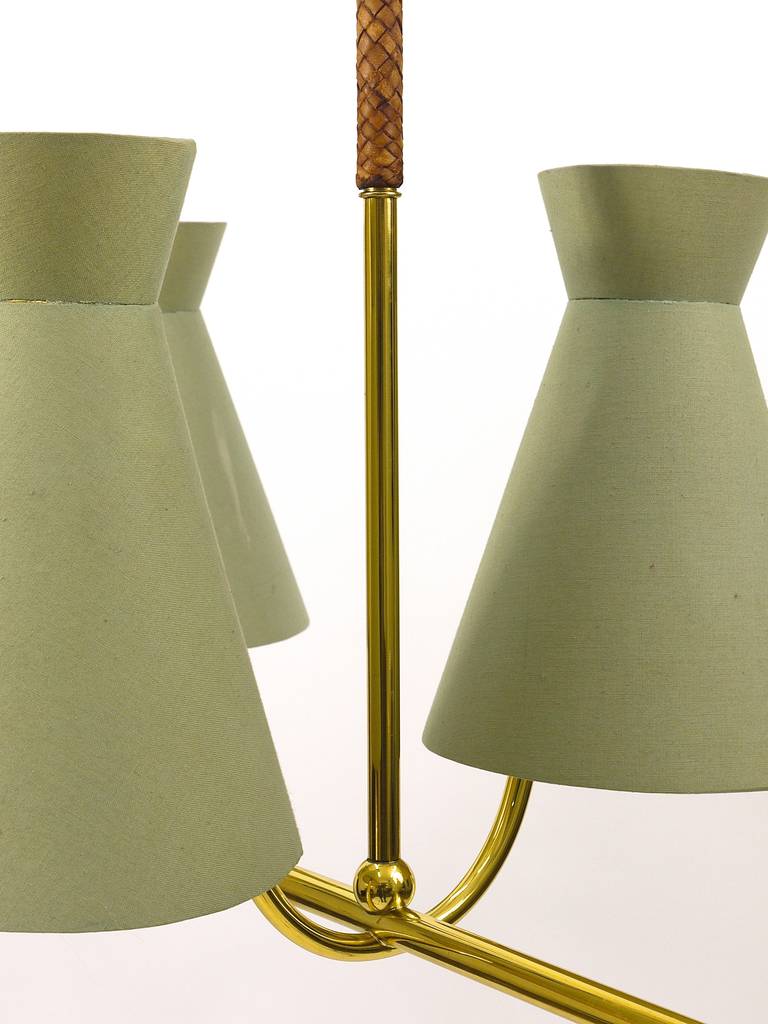 20th Century Elegant Brass Chandelier by Josef Frank, Vienna, 1950