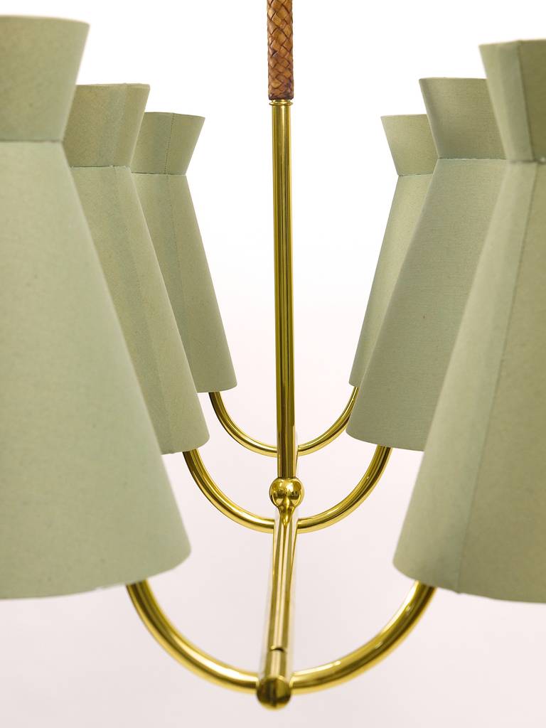 Elegant Brass Chandelier by Josef Frank, Vienna, 1950 2