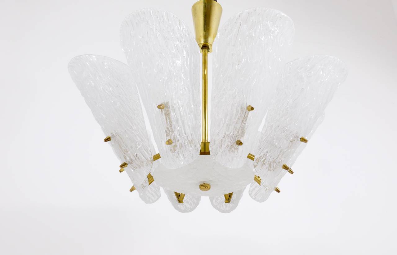 textured glass chandelier