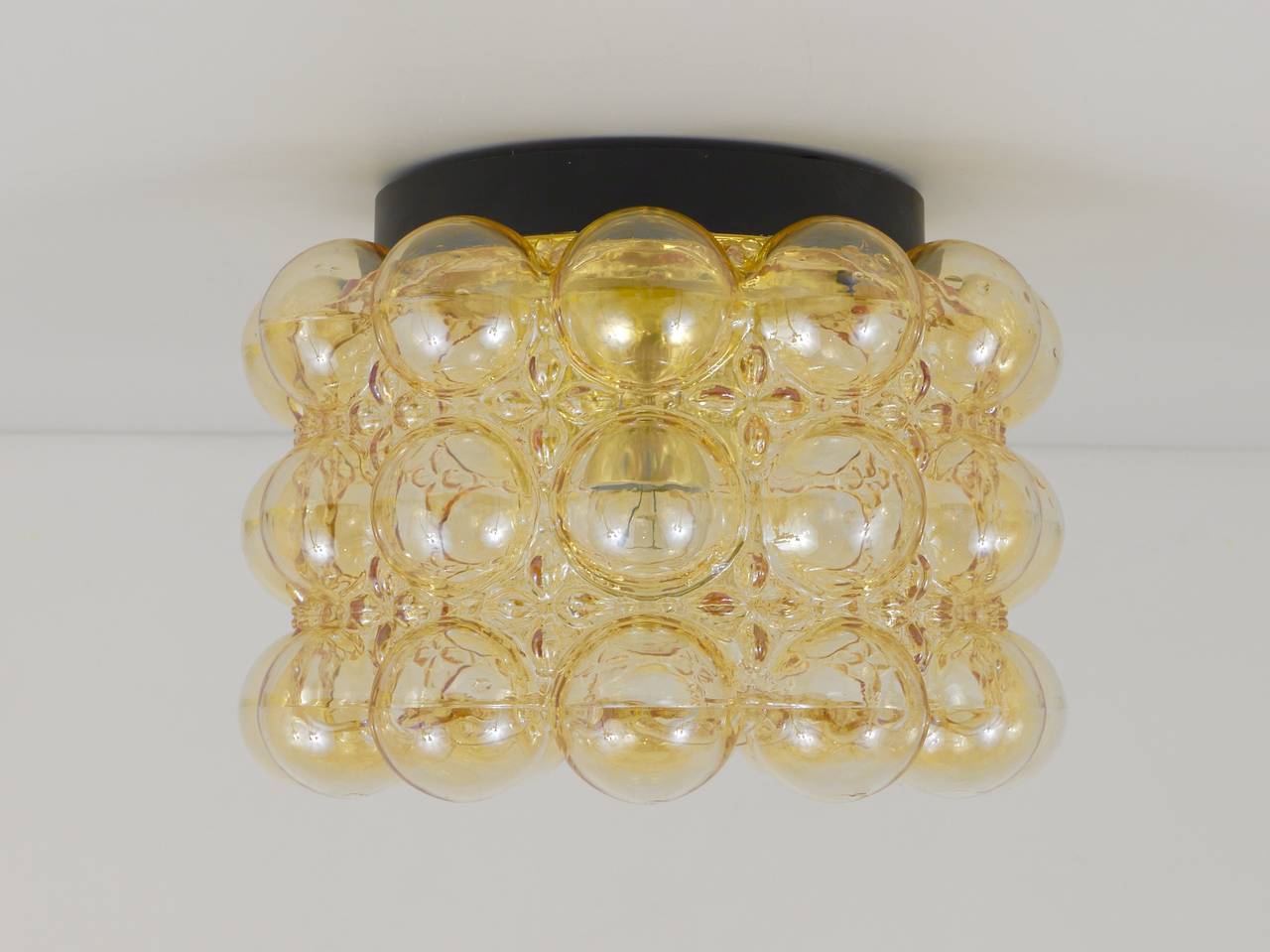 Art Glass Huge Helena Tynell Bubble Glass Flush Mount or Sconce by Limburg, Germany, 1960s