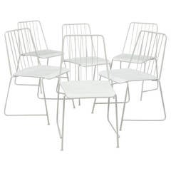 Six Viennese Mid Century "Sudbahn" Wire Chairs by Karasek 7